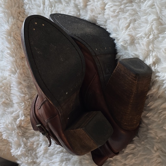 Frye Patty Riding Boot Bootie Gently Worn Brown Leather - Size 10 - Picture 6 of 9
